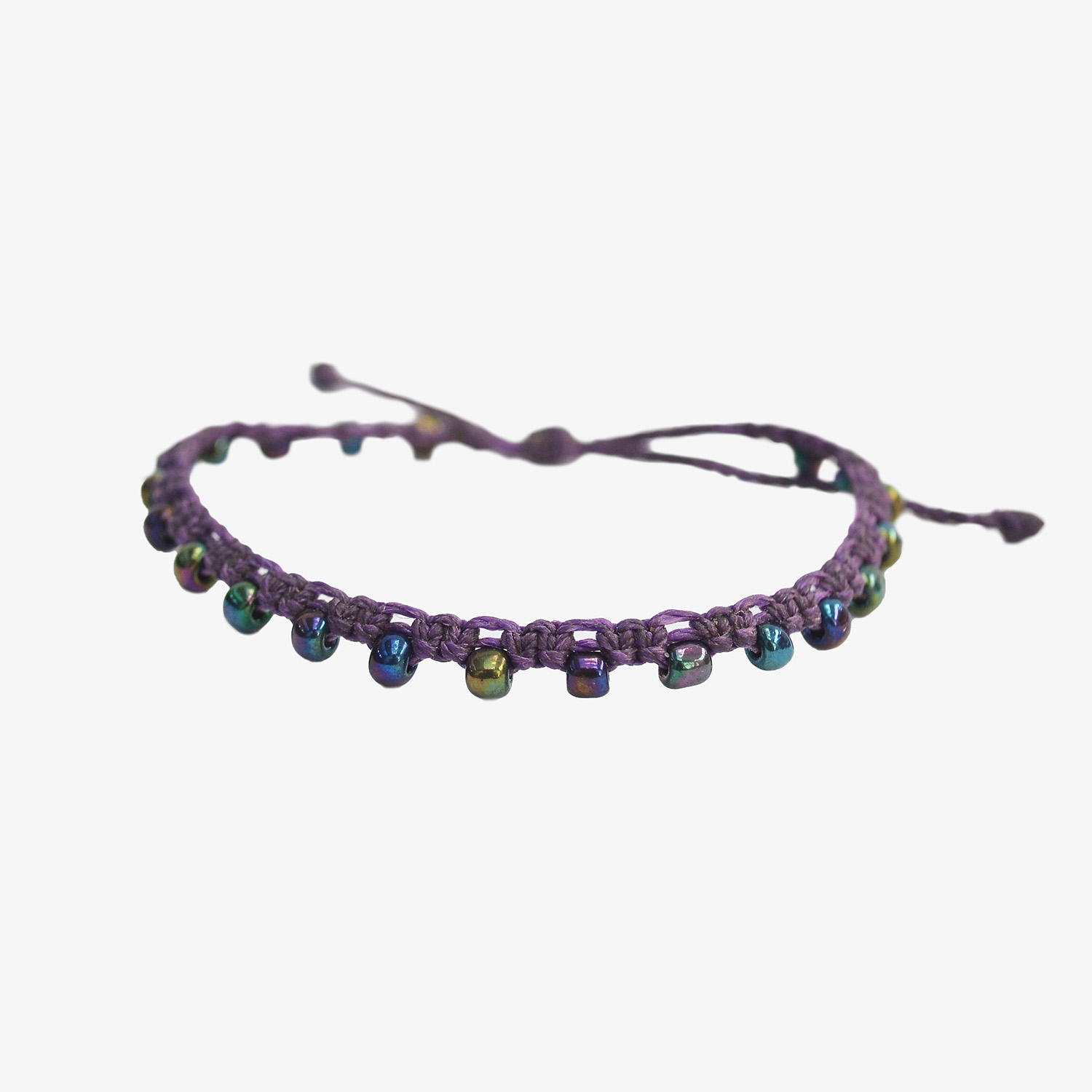 Pulsera Aloha Perlada Lado Violeta - Negro nacarado
