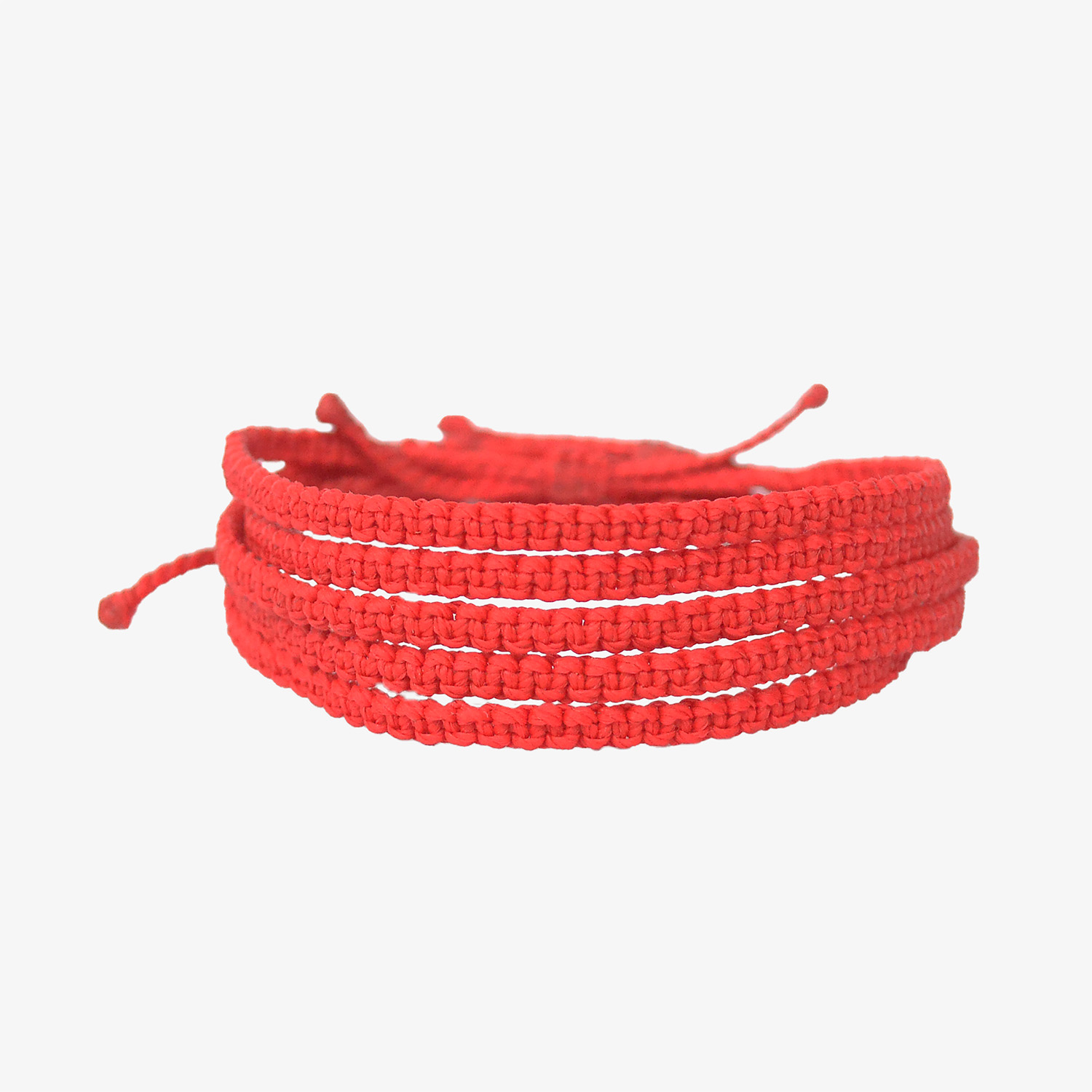 Pulseras Aloha Mini Planas Set Pack x5 Rojas Contra la envidia